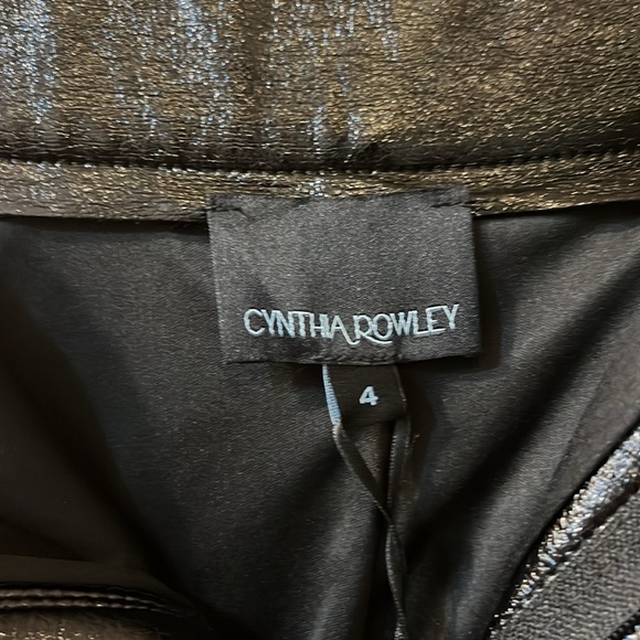 Cynthia Rowley Racing Stripe Black Vinyl Pants - Picture 4 of 8